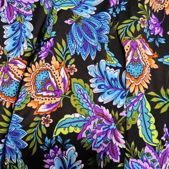 Swim Solutions Womens Boho Play Multicolor V Neck Tankini Top‎ Size 8 New - Picture 2 of 11